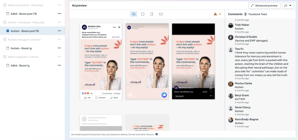 Mindpath Ads interaction autism boost fb preview